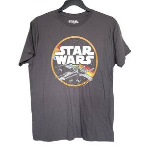 Stars Wars T Shirt Size Large Gray Mens Womens Unisex Short Sleeve Movie Space